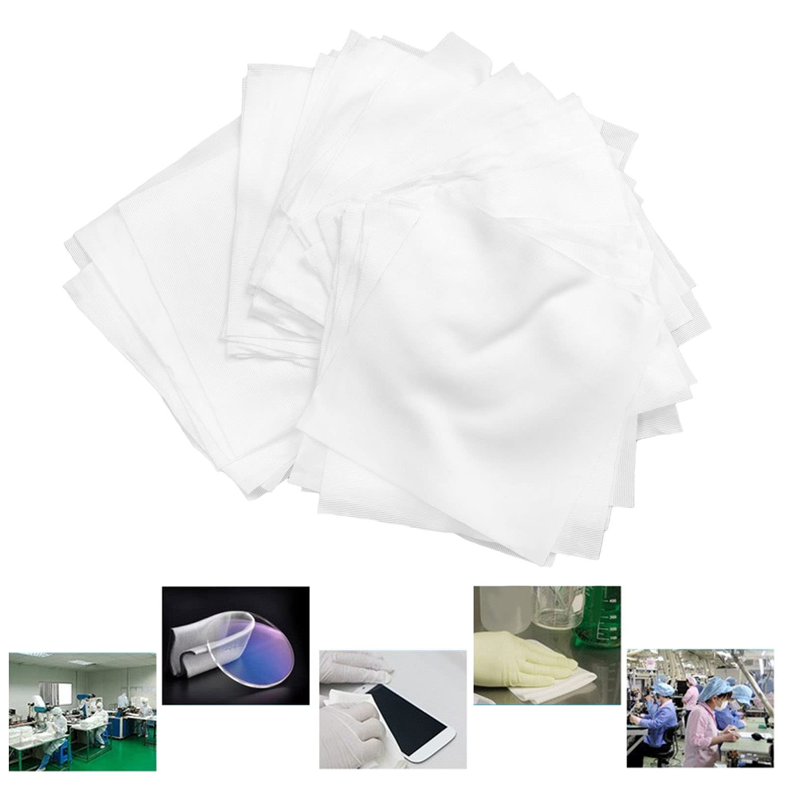 200pcs Salviette Per La Pulizia In Fibra Di Poliestere, Forte Assorbimento, Non Polvere, Panno Pulizia Occhiali, Panni Microfibra Per Occhiali, Lenti, Strumenti, Prodotti Ottici, Laboratori