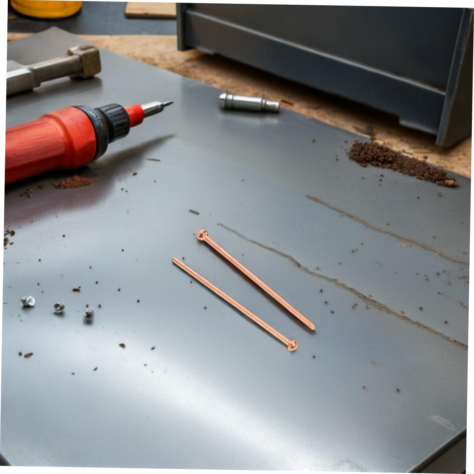 Kit Saldatura per Carrozzeria Auto 500 Pezzi Perni in Ferro Placcato Rame, Facile da Usare, per Riparazione Ammaccature e Paraurti Veicolari