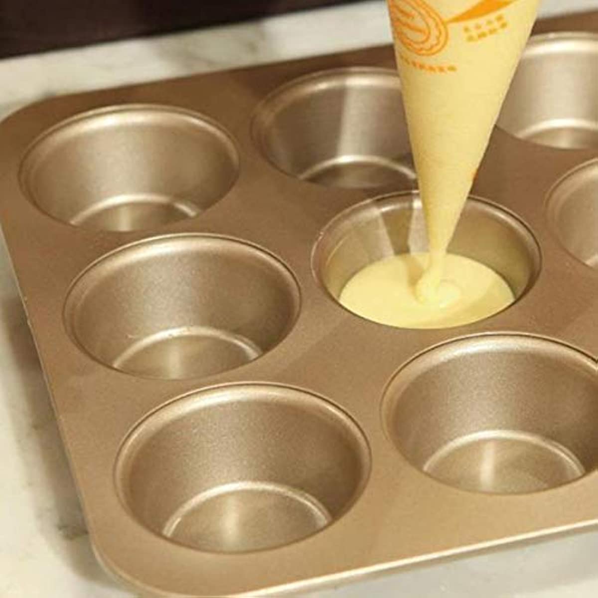 CANDeal Molde Para Muffins Antiadherente Para Hornear, Molde Para Cupcakes Grande De 12 Cavidades, Revestimiento Antiadherente Fácil De Desmoldar Apto Para Alimentos, Bandeja Para Muffins Diseñada