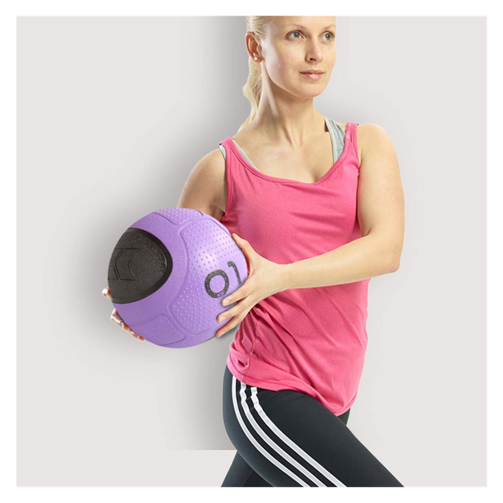 Palle mediche Palla di Fitness della Palla della Medicina di Gomma, Attrezzatura Sportiva Multifunzionale della Palestra della Palestra, 1kg / 2kg / 3kg / 4 kg / 5 kg / 6kg / 7kg / 8kg / 9kg / 10kg