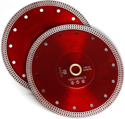 Miniatura 3 de 2 piezaslote Hoja de sierra para azulejos de 7" Hoja de sierra de diamante súper delgada para azulejos de porcelana y piedra