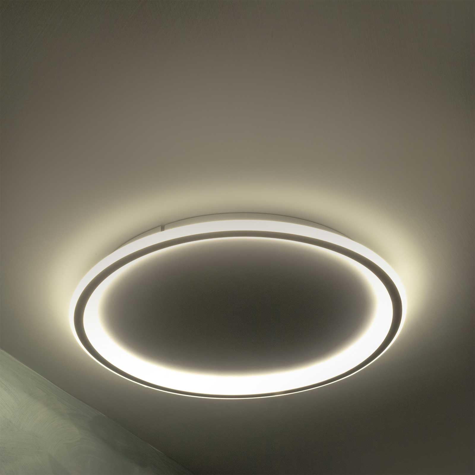 Plafón LED 43 W CCT interruptor de 3000 K a 6500 K luz para interiores indirecta, círculo luminoso, lámpara techo redonda baño, cocina, salón, oficina, 230 V diámetro 50 cm