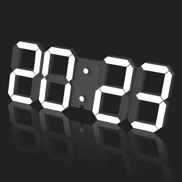 CHKOSDA 17 Inch 3D LED Digital Wall Clock with Remote Control | 164ft Visibility, Adjustable Brightness, Timer, 12/24 Hr Time, Date & Temp, Wall-Mount, for Living Room, Office, Restaurant