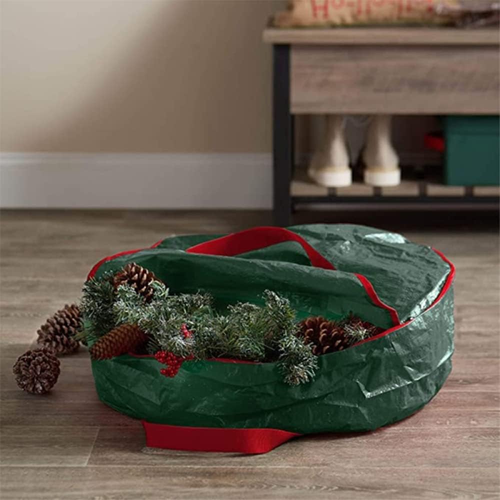 NOBRIM 3 Pack Premium Christmas Wreath Storage Bag 30in Dual Zip Storage Container Artificial Wreaths Holiday Xmas Bag