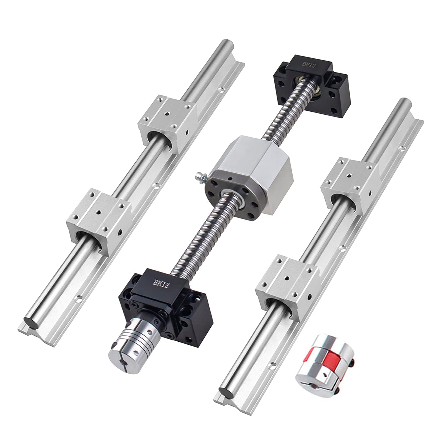 Kit de guidage linéaire SBR20 800 mm avec 4 blocs coulissants SBR20UU + vis à billes SFU1605 750 mm avec BK12/BF12 + boîtier d'écrou DSG16H + 2 embrayages pour CNC