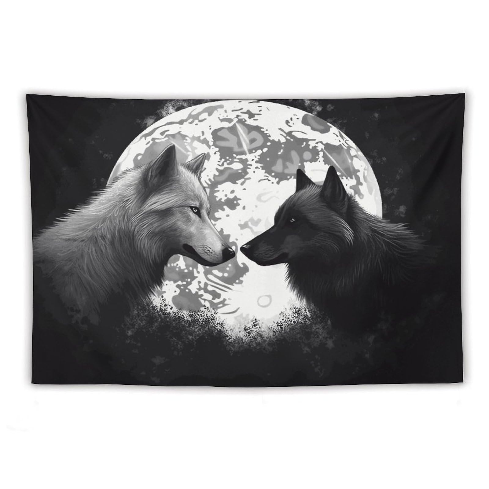 LDGSUPH Wolves Love Under The Moon Wild Animal Tapestry Wall Hanging Decor Anti-fading Aesthetic Wall Tapestries Fashion Wall Blanket Decor Modern Wall Art Tapestry for Bedroom Home Decor 60"x90"