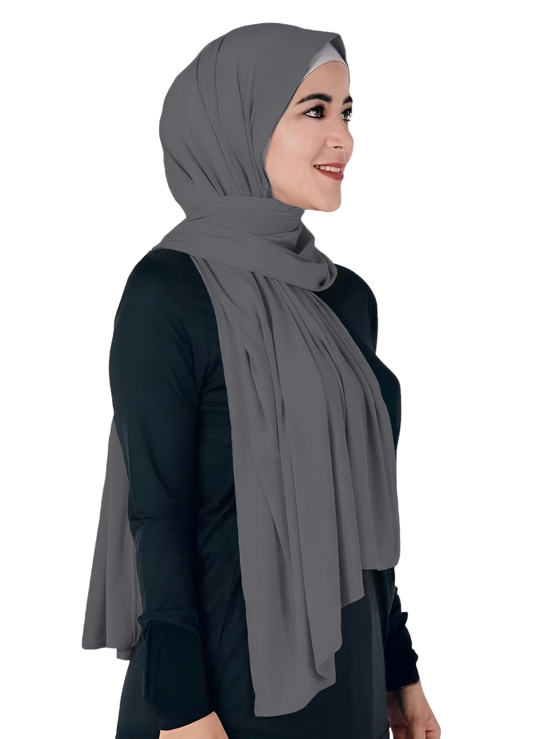 Lina & Lily Non-see-through Premium Jersey Maxi Hijab Head Scarf Wrap for Muslim Women