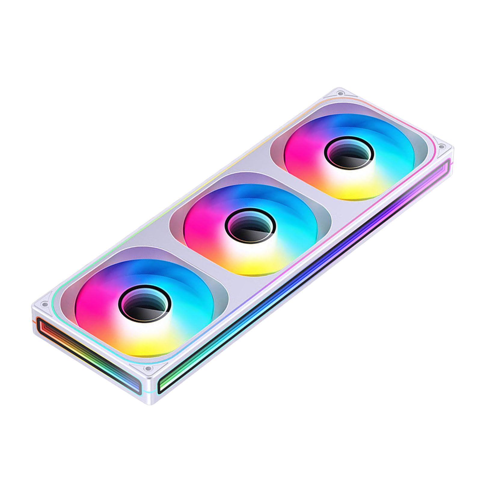 RGBs Cores Ventilador de marco único 120 240 360 unidades RGB Ventilador de alta presión estática y flujos de aire, rodamientos dinámicos fluidos