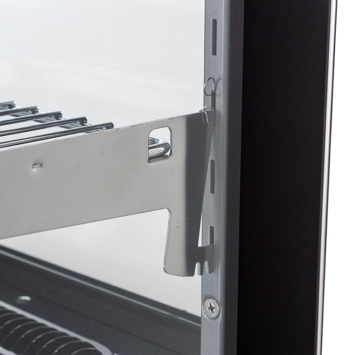 GastroHero Vetrina refrigerante 160 litri I vetrina buffet +2 °C e +6 °C con LED I vetrina refrigerante Gastro nero I banco refrigerante con porta in vetro e convezione I chiudibile a chiave