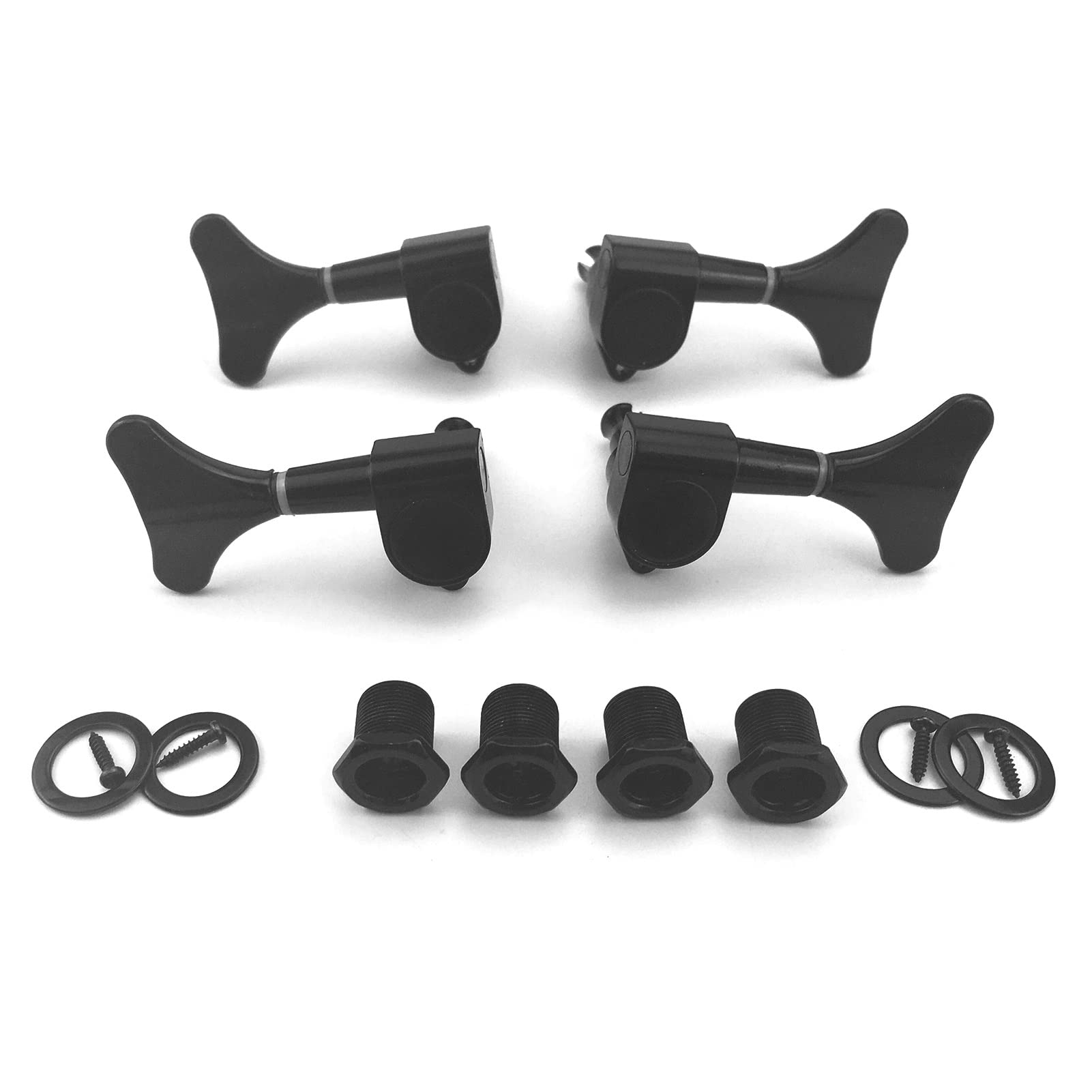 Stimmwirbel Gitarrensaiten Gitarre Versiegelte Tuner Tuning Pegs Maschinenköpfe 2R2L. Für 4 String Bass Gitarrenzubehör Gitarrenteile (Color : Black 4pcs)
