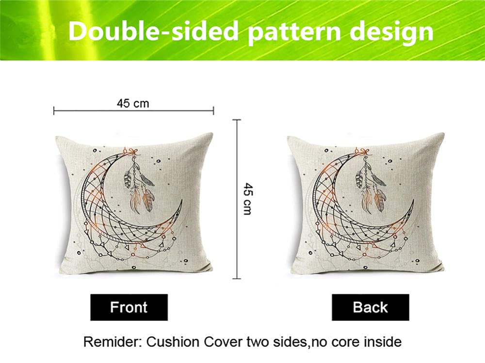 Fundas de Cojín Paquete de 4 Poliéster Lino 40x40cm Gingko Impreso Cuadrado Fundas de Almohada Serie de para Sofá Cama Decorativa Hogar Coche,Interior,Exterior