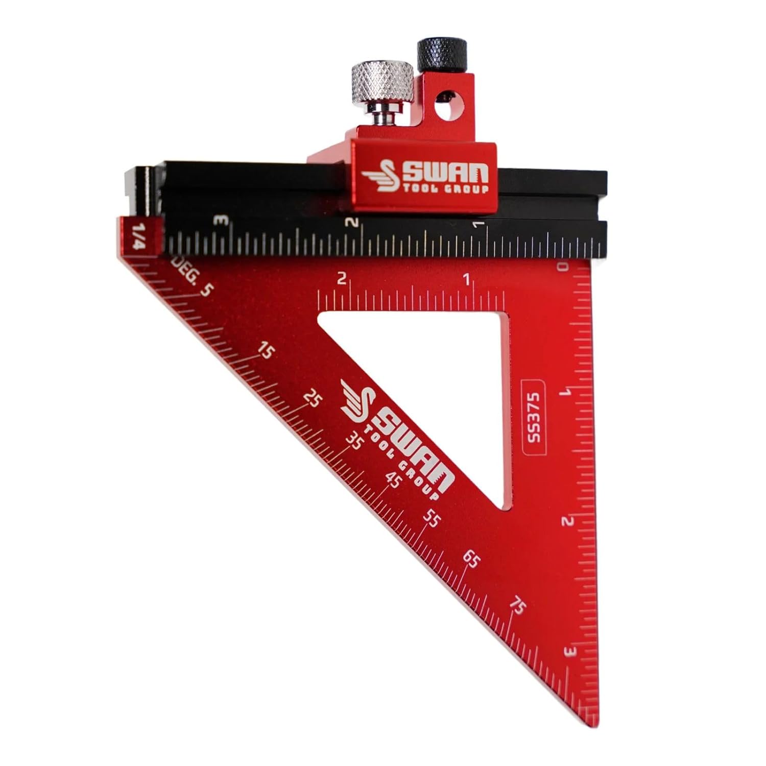 Firehawk Trim Square - 3.75” Speed Square with Depth Stop - Includes Built-in Offsets and Laser Etching