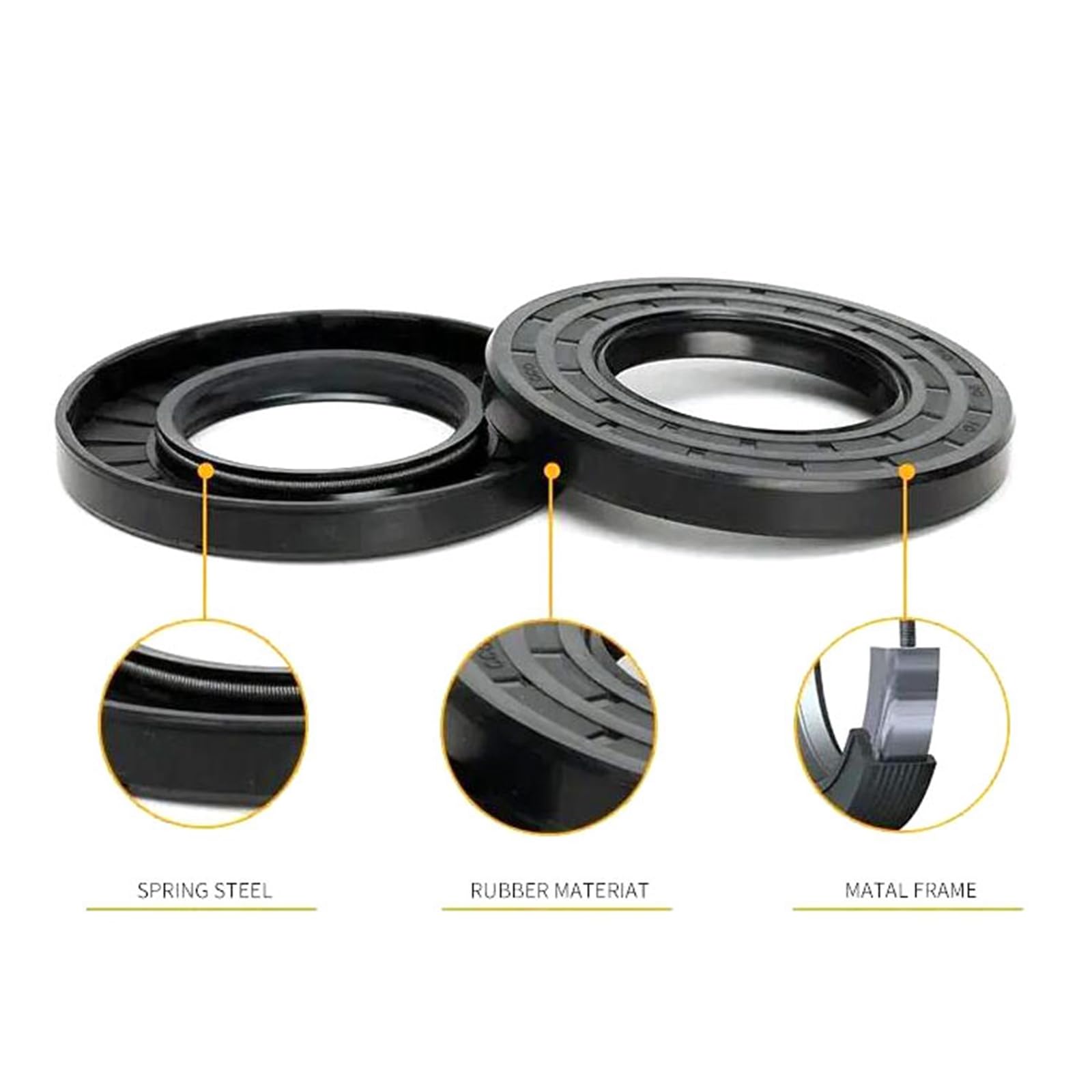 30 Mm X 40 Mm X 7 Mm, Sello De Aceite De Doble Labio Negro, Cubierta De Goma De Nitrilo, Doble Labio Con Resorte, Sello De Eje De Aceite Para Eje De