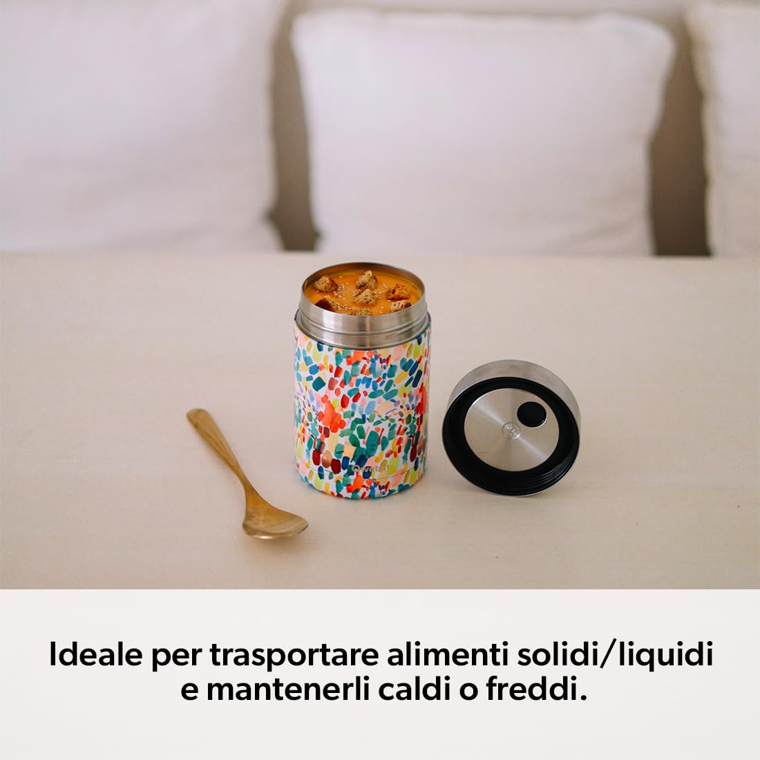 QWETCH - Contenitore Termico per Alimenti Caldi (Acciaio inox, 340 ml)