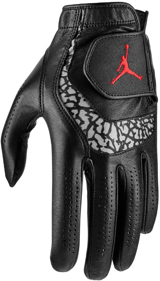 Nike Men's Jordan Tour Golf Glove XXL Black/Medium Gray/Black/Fire Red LH (RH