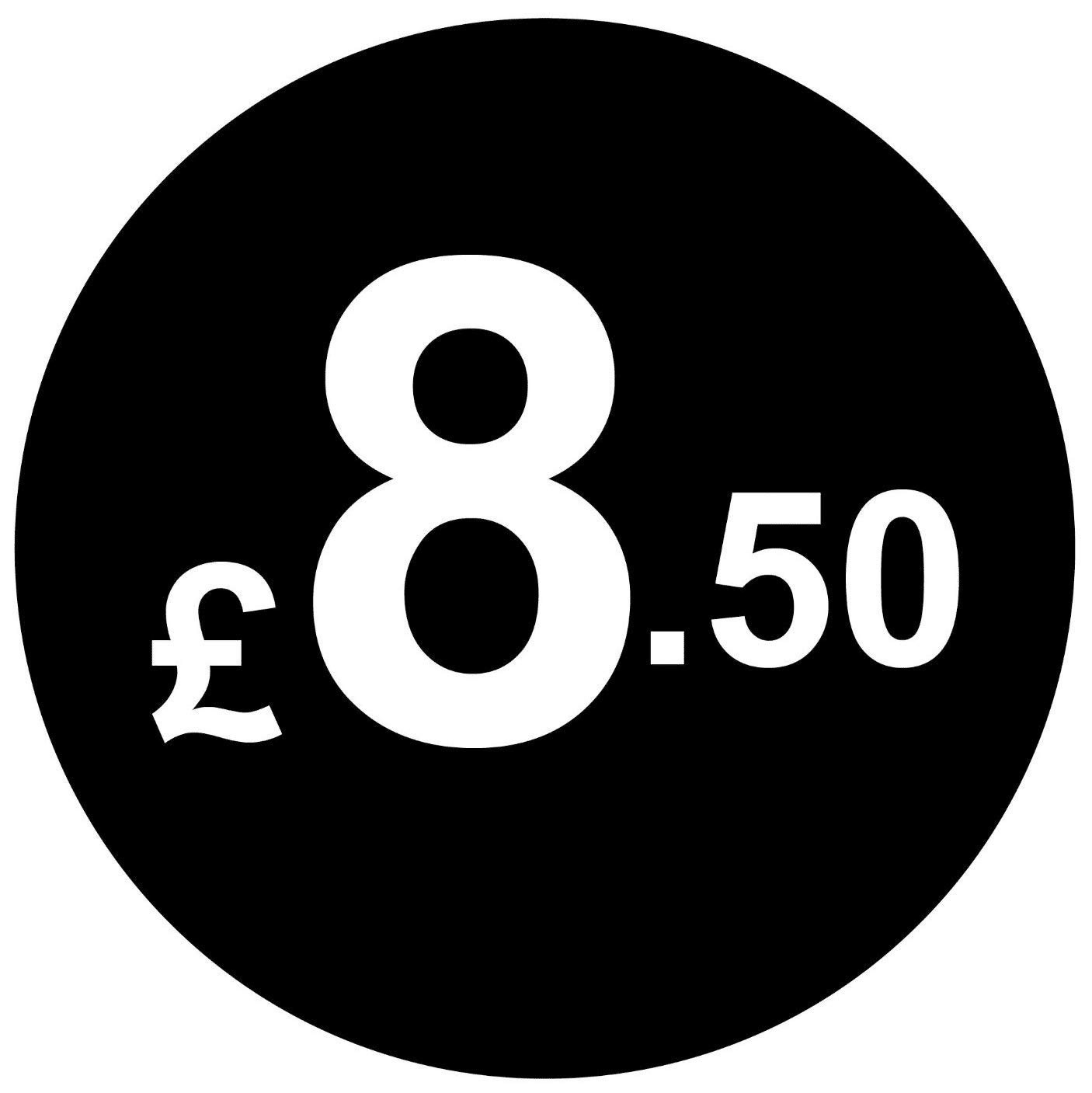 £ Black Price Stickers - 20mm, £8.50, 1000 — image 1