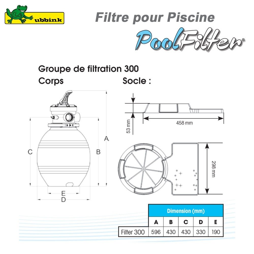 Ubbink 300 Filtre à Sable Large