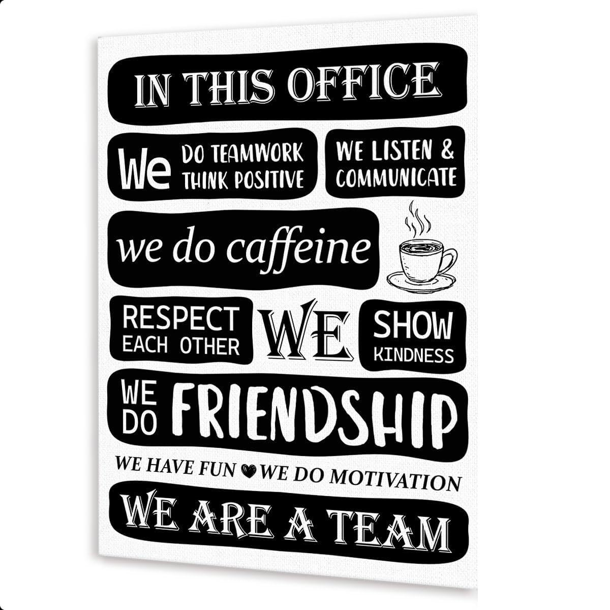 TAMDDBPJD Inspirational Team Canvas - We Are A Team Wooden Frame Artwork, Office Motivational for Staff, Unity Teamwork Painting for Workplace Wall​(Unframed,08x12inch(20x30cm))
