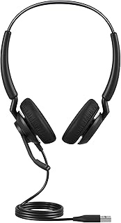 Jabra Engage 40 Wired Stereo Headset with Noise-Cancelling 2-Mic Technology and USB-A Cable, Ultra-Lightweight - works with all leading Unified Communications platforms such as Zoom, Unify - Black