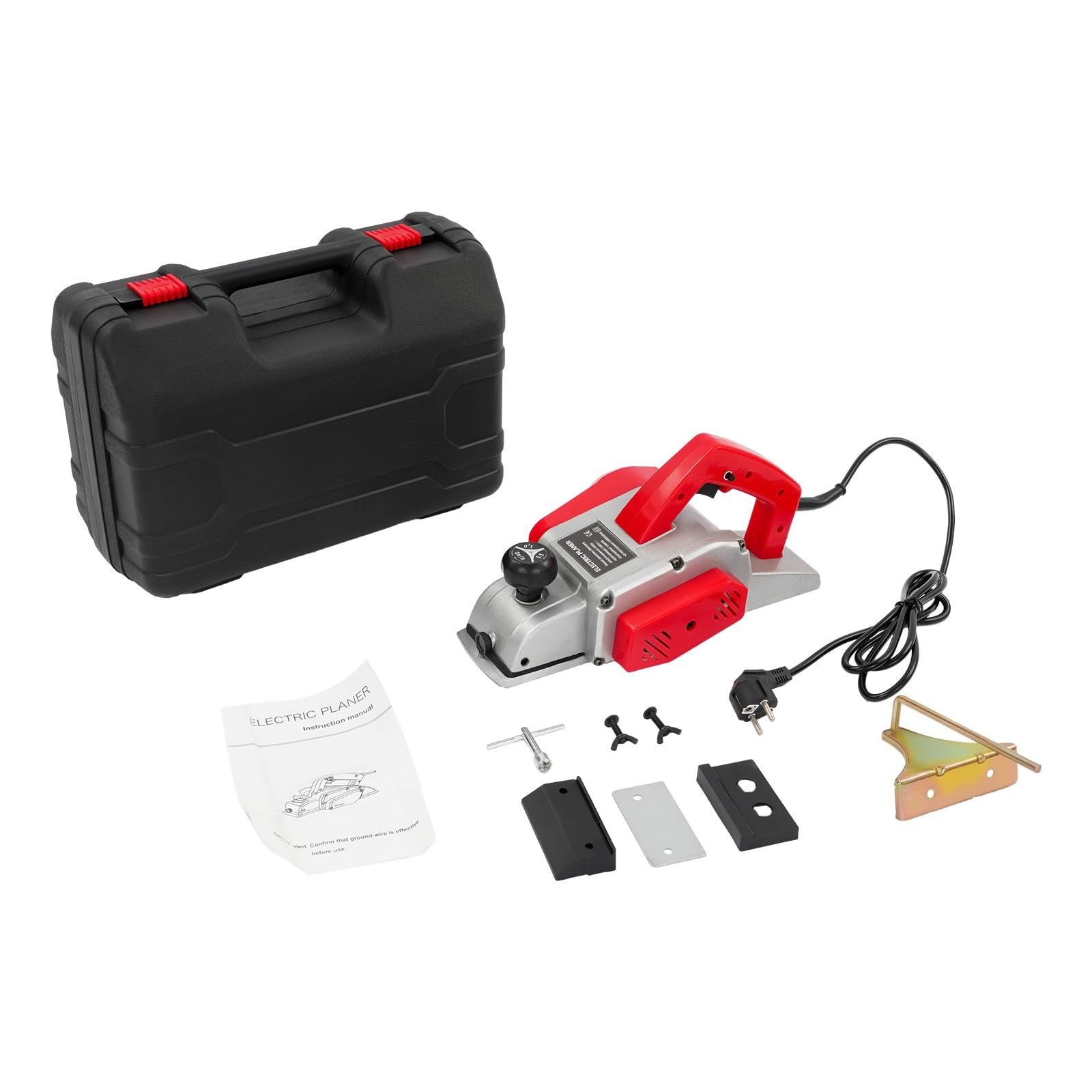 Hobelmaschine Elektrohobel,1300W Elektrische Hobelmaschine mit Kabel,13000 U/min,Einstellbares Hobeltiefe 2mm/Entgratungstiefe 18mm,für Hobeln,Nuten,Entgraten