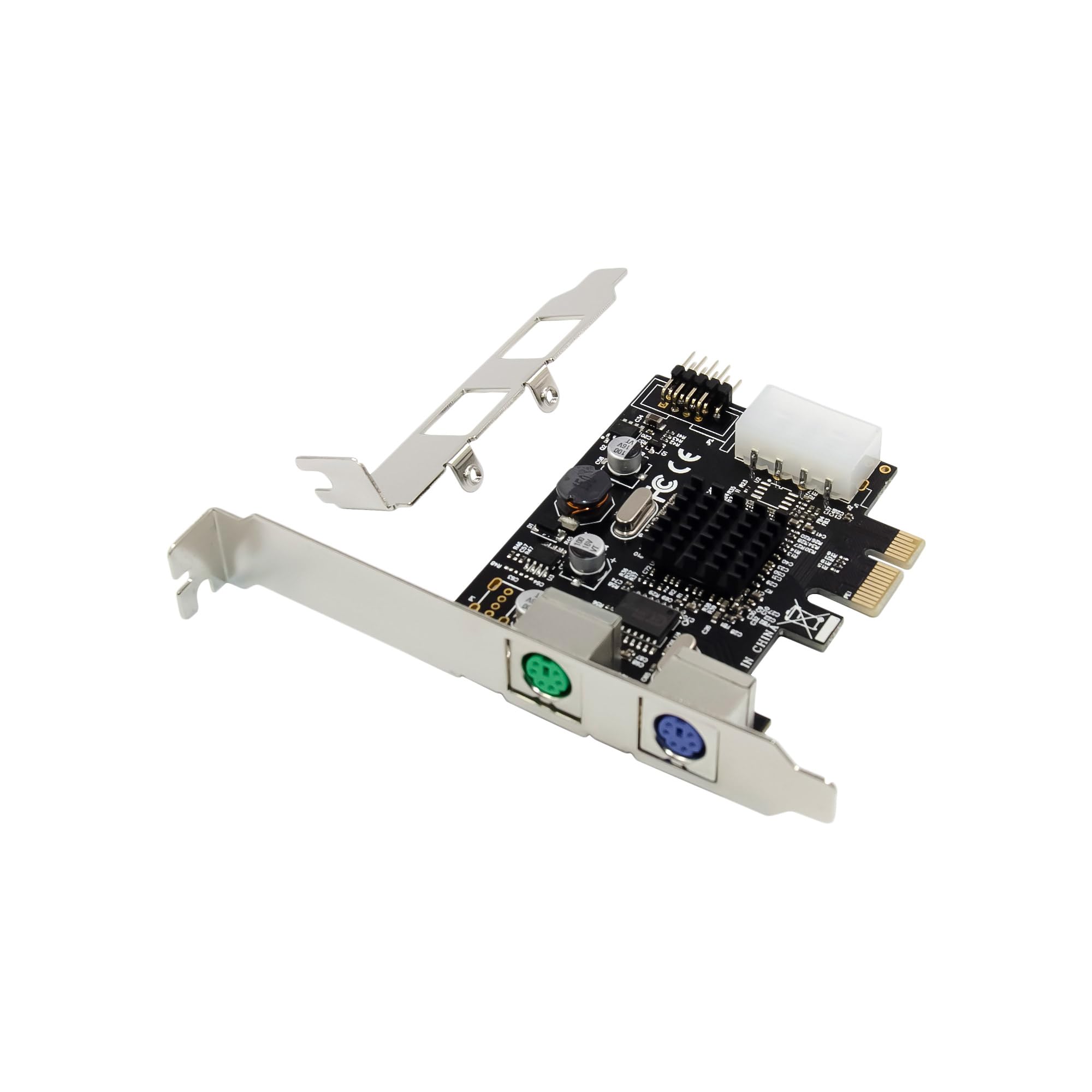 InLine MCS9990 76620P Carte d'interface PCIe, 2 x PS/2, connecteur USB 2.0 Interne, Adaptateur Clavier et Souris