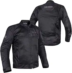 Texx Roni Air Jaqueta de Motociclista, Preta, Poliéster com Mesh Ventilado, Sistema de Ventilação Avançado, Proteção para Pilotagem tam 5XL