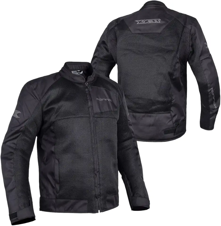 Texx Roni Air Jaqueta de Motociclista, Preta, Poliéster com Mesh Ventilado, Sistema de Ventilação Avançado, Proteção para Pilotagem tam L