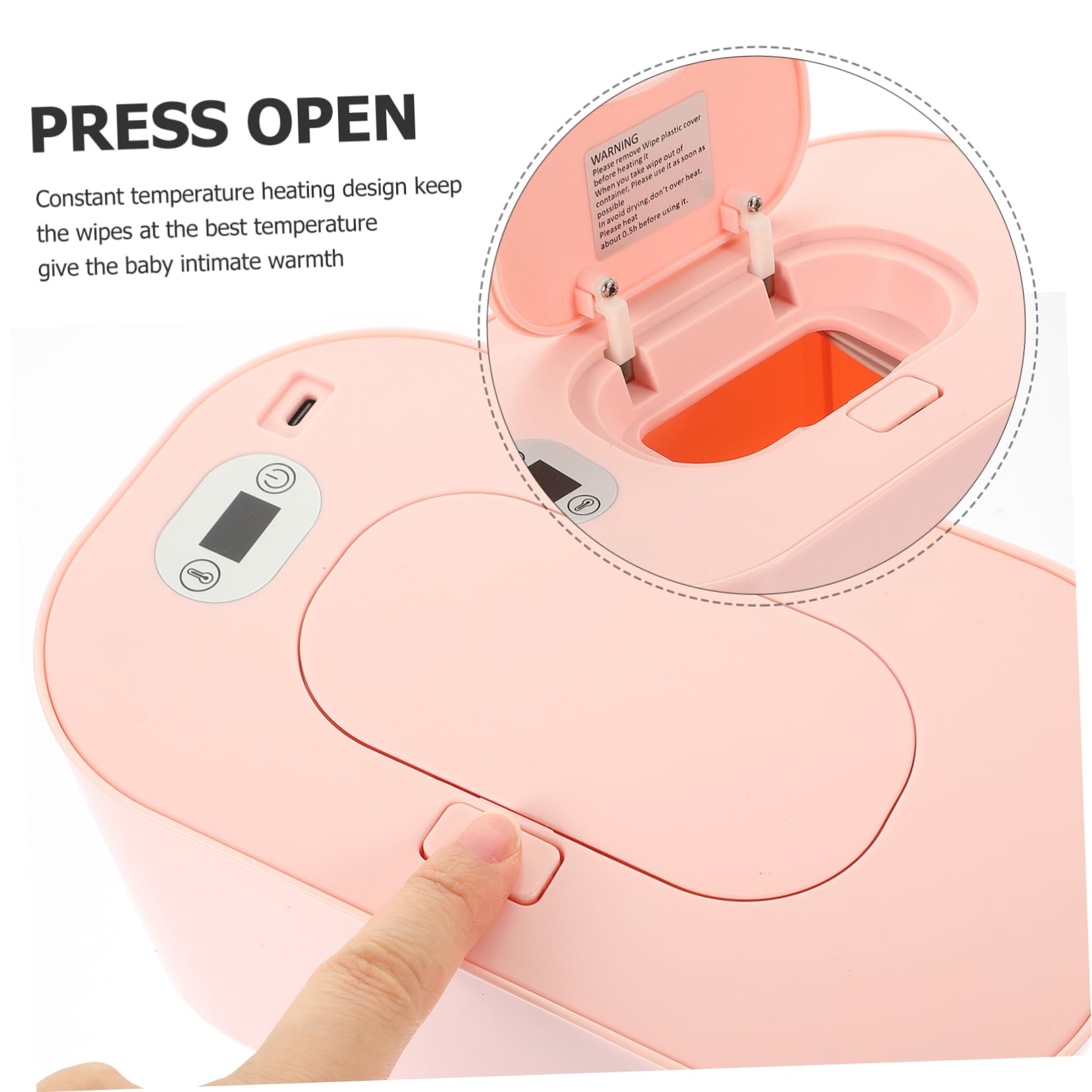 1 Set Scalda salviette umide Scaldabiberon Riscaldatore intelligente portatile Salviette portatili Scalda salviette for neonati Scaldasalviette Macchina Temperatura costante Scalda asciugamani bagnato