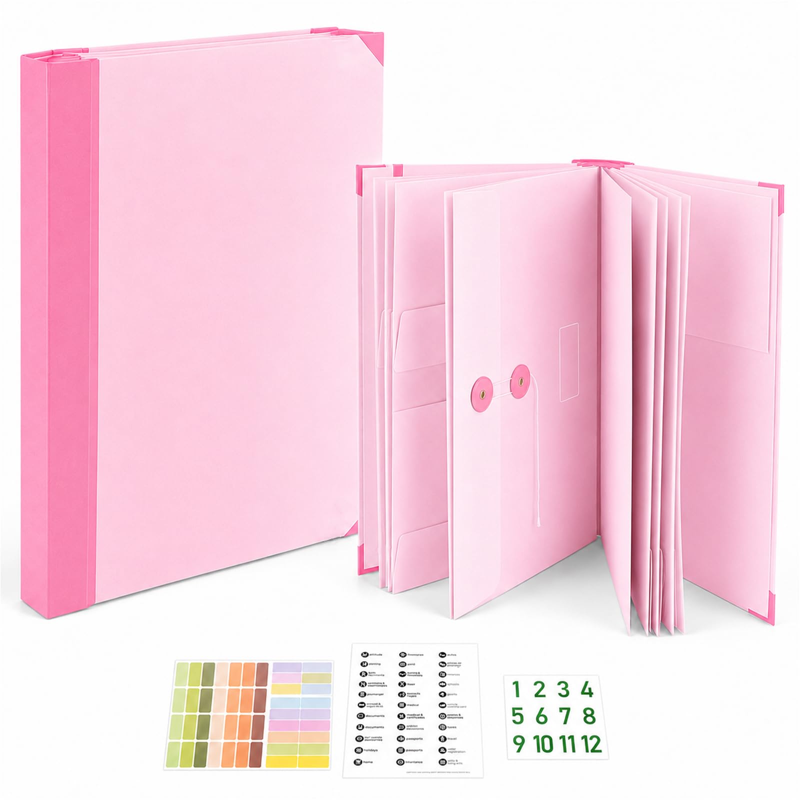 Important Document Organizer - If I Die Binder UK, in Case I Go Missing Binder, Life Book Document Organiser, Life Book Document Organiser with Sticker, Protective File Storage for Work Office School