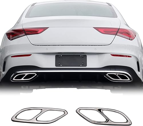 Moldura de garganta trasera automotriz compatible con Mercedes Benz GLA 2020 2021 2022 2023 salida de escape de garganta trasera automotriz (luz