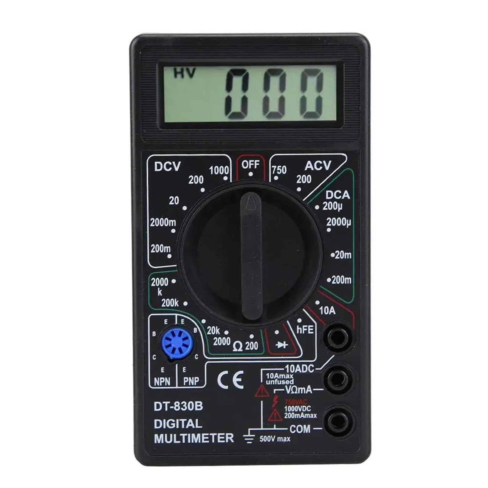 1 szt. DT830B AC/DC cyfrowy multimetr 750/1000 V woltomierz amperomierz omowy tester wysoki, ręczny miernik cyfrowy