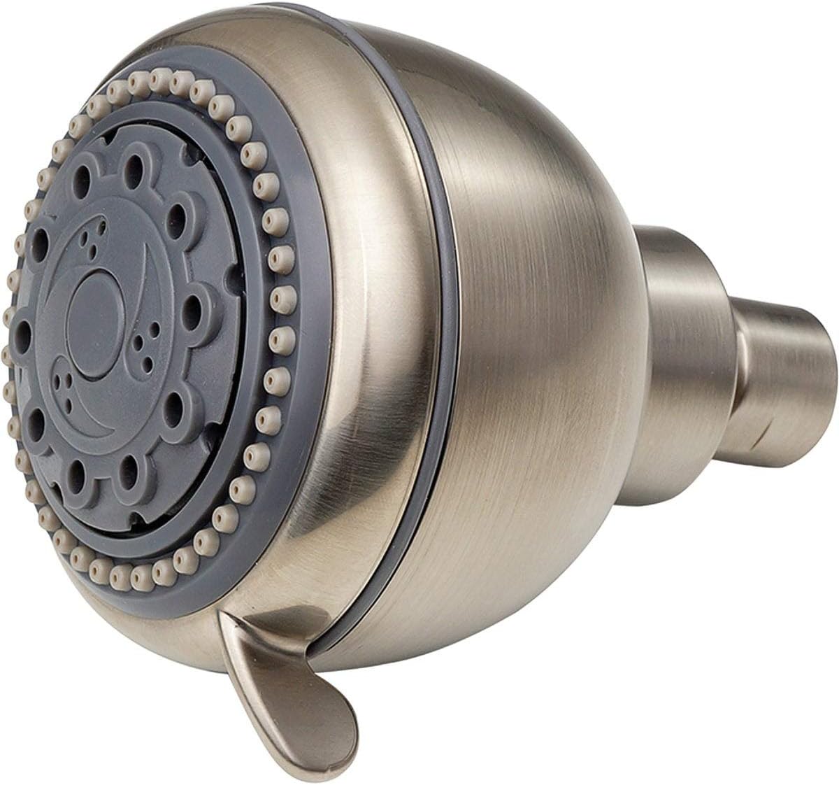Whedon Champagne Massage Brushed Nickel 5 Settings Showerhead 2-1/2 gpm