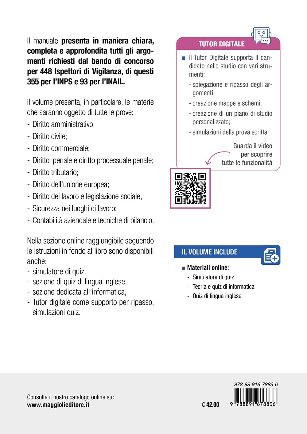 Concorso 448 ispettori di vigilanza, 355 ispettori INPS e 93 ispettori INAIL. Teoria e test per tutte le prove. Conforme al bando 10/11/25