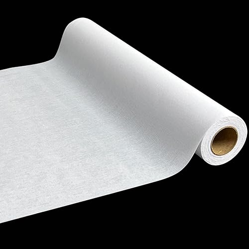 PLANTIONAL Interfaz fusible de algodón tejido, 16.1 pulgadas x 10 yardas, color blanco, peso ligero, 100% algodón, tela de interfaz de una cara para