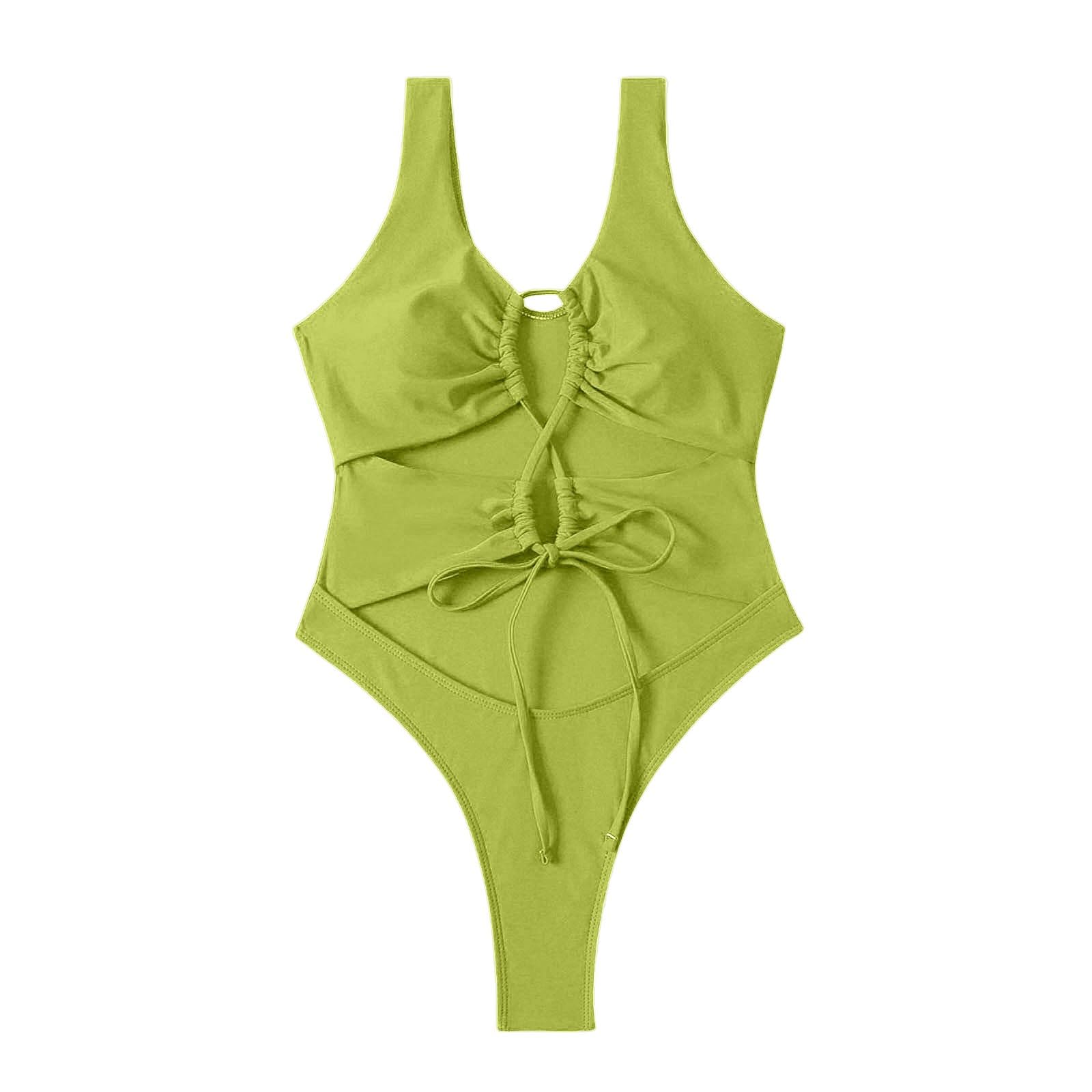 Costume Intero in Rete Push up Imbottito, Donna, Bikini Sportivo Arricciato, Traspirante e Sexy per Nuoto