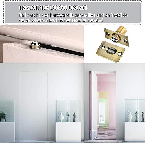 Miniatura 24 de Jiayi - Juego de 4 unidades ajustables para atrapar bolas para puerta francesa, bola de atrapamiento de bola en la puerta de bola de la puerta