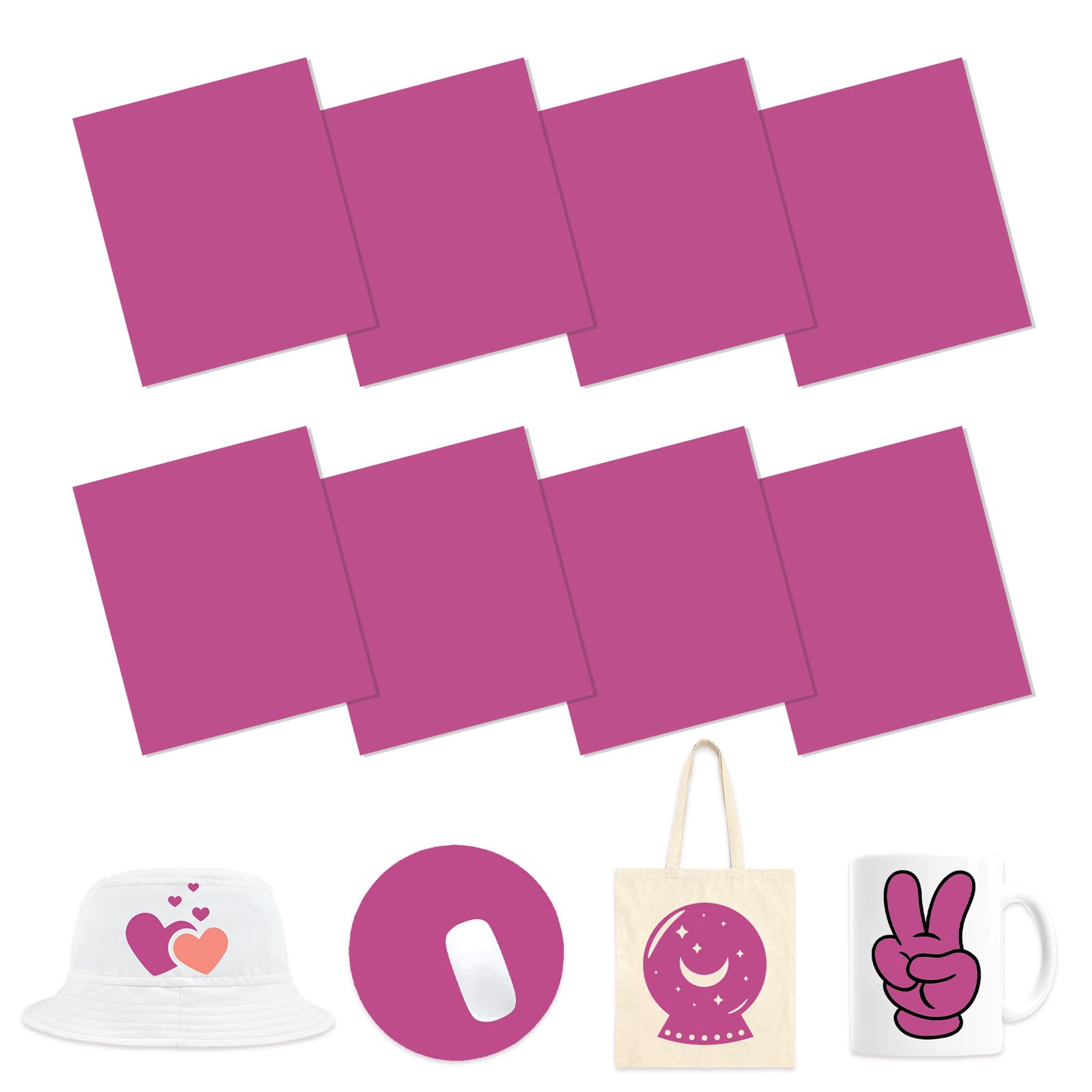 HTVSTD Dark Pink Sublimation Transfer Ink Paper 8 Sheets 12 * 10in
