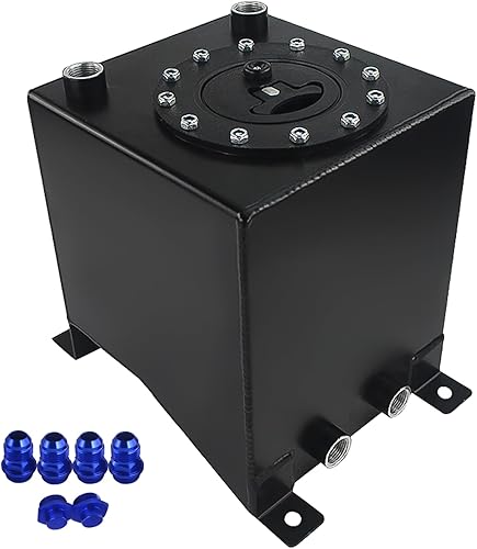 Miniatura 7 de Tanque de gasolina universal de 15 galones con remitente de nivel, tanque de combustible de tira de deriva de calle de carreras pulido de aluminio