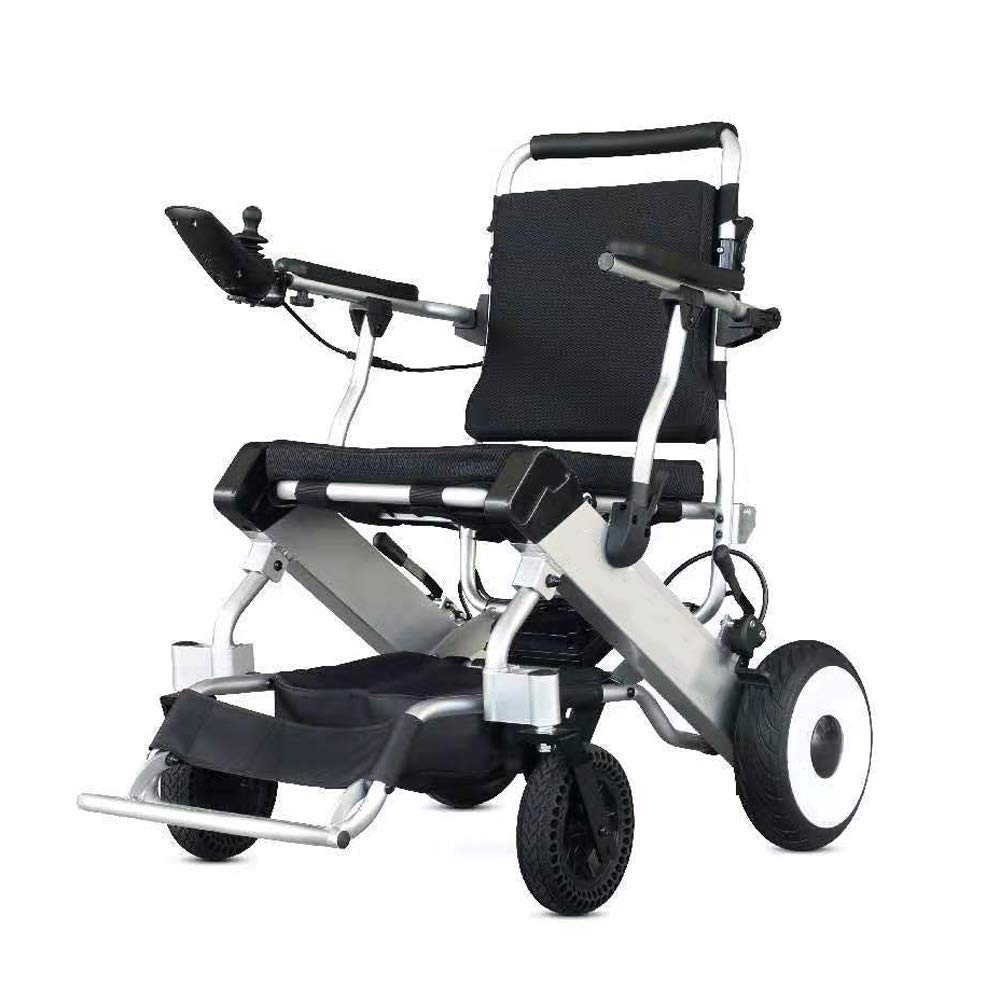 Fauteuil Roulant Pliant Portable, Portable Pliable léger, Portable Pliable (Batterie au Lithium-ION), 360 & deg; Joystick, Le Corps de la Personne handicapée pour Utiliser Les fauteui
