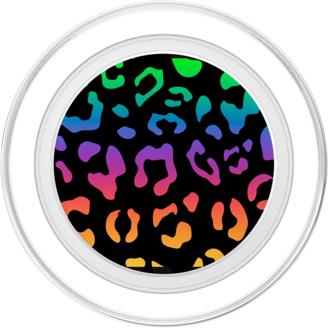 Black Backdrop Colorful Cheetah Print Jaguar Pattern Leopard PopSockets PopGrip: Swappable Grip for Phones & Tablets PopSockets MagSafe PopGrip for iPhone
