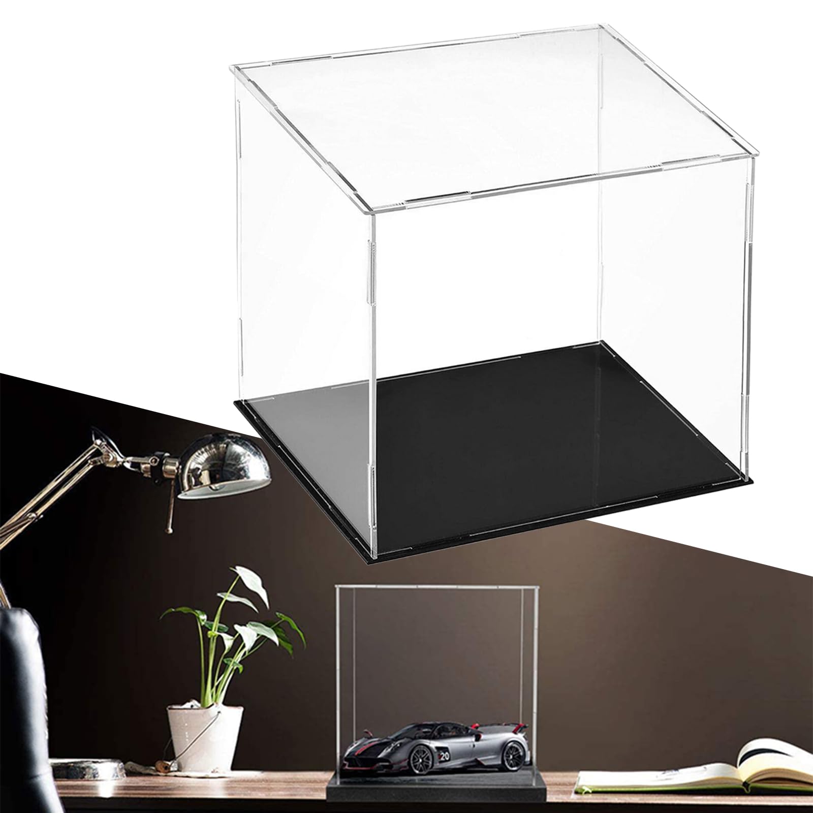 Transparente Acryl-Vitrine, zusammenbauen, Arbeitsplattenbox, Würfel