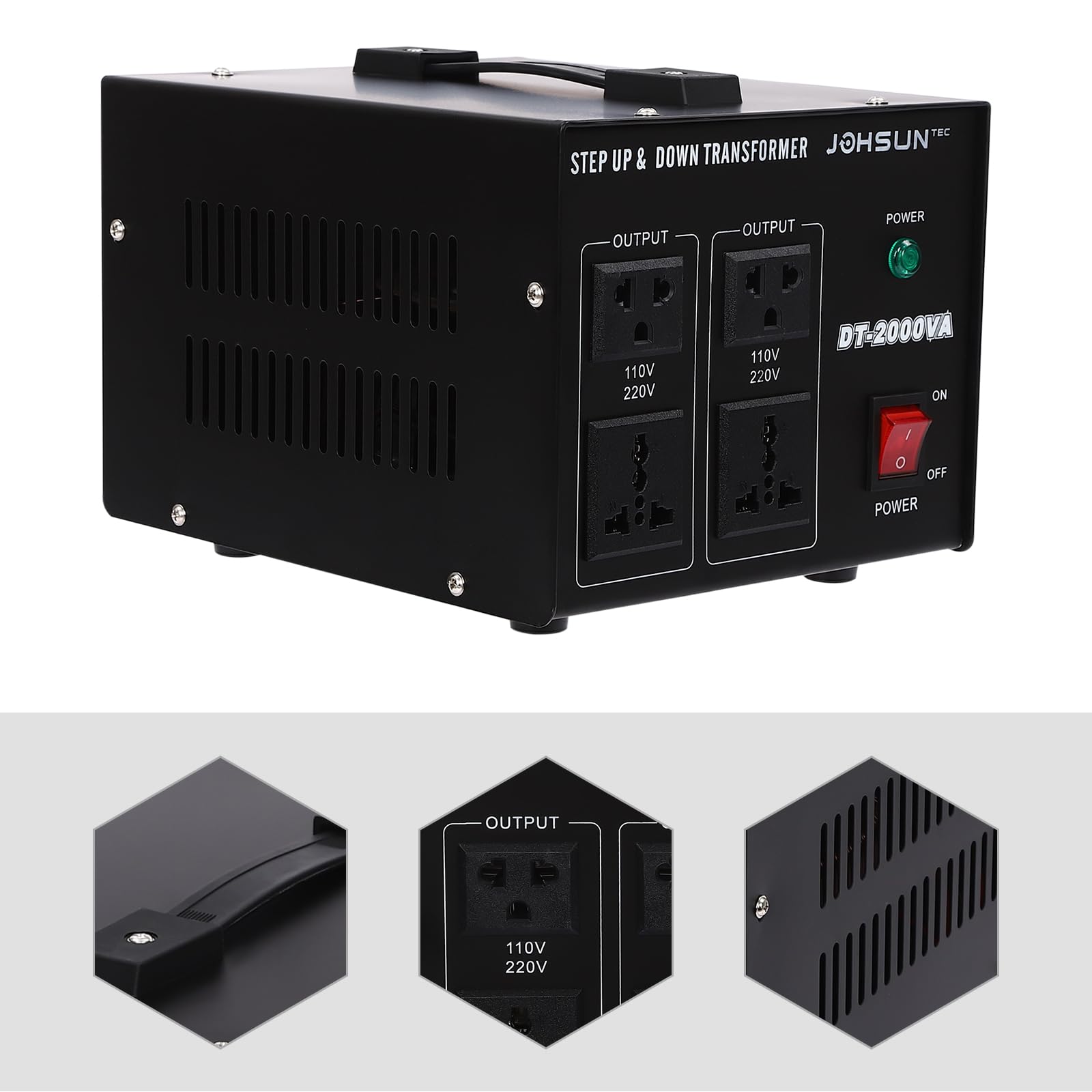 Transformador de tensión DT-2000 VA 2000 W 220 V a 110 V convertidor de voltaje step-up/down para todos los dispositivos electrónicos y eléctricos