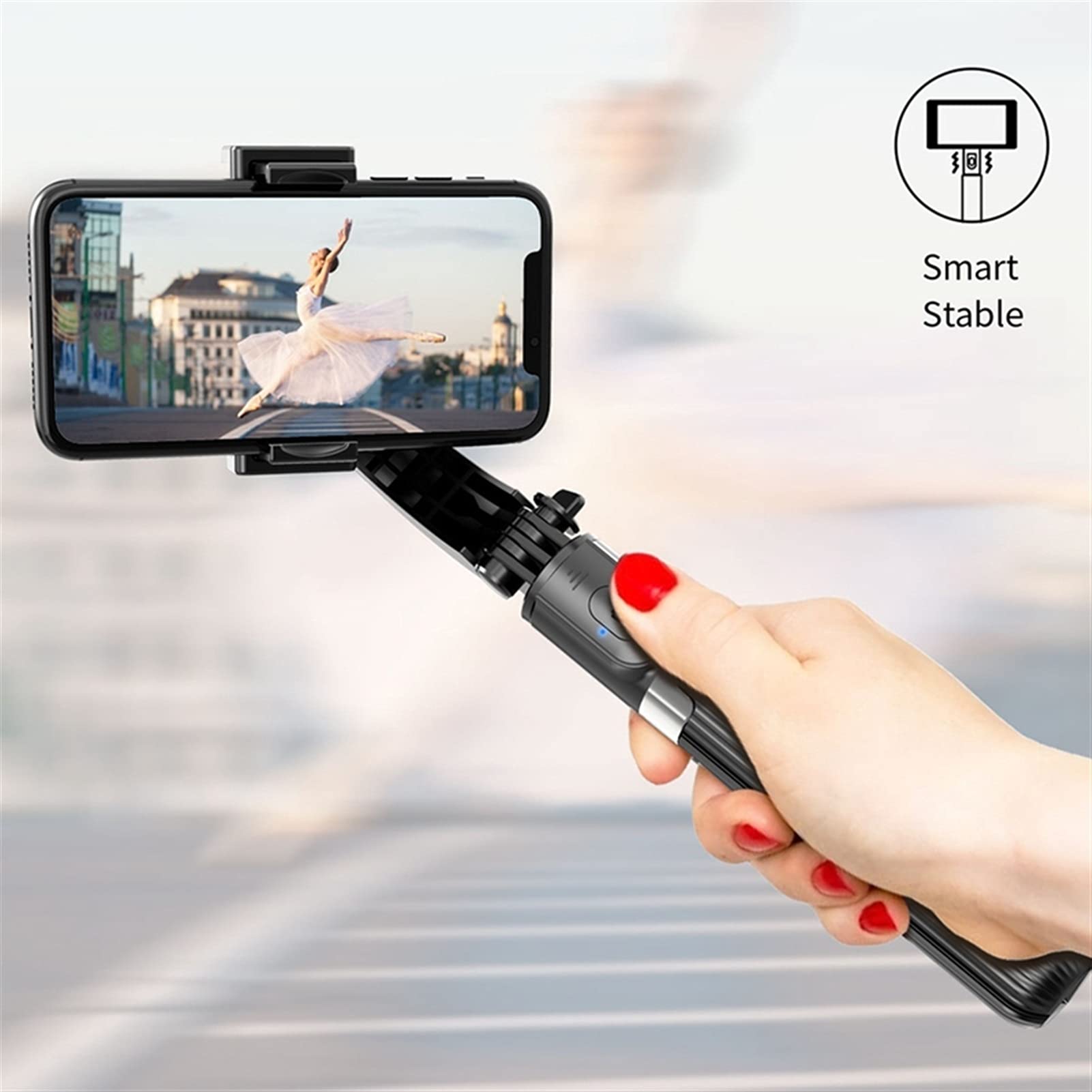 SCRUBY Treppiede estensibile per selfie Bluetooth con otturatore remoto mini stick portatile per selfie (nero)