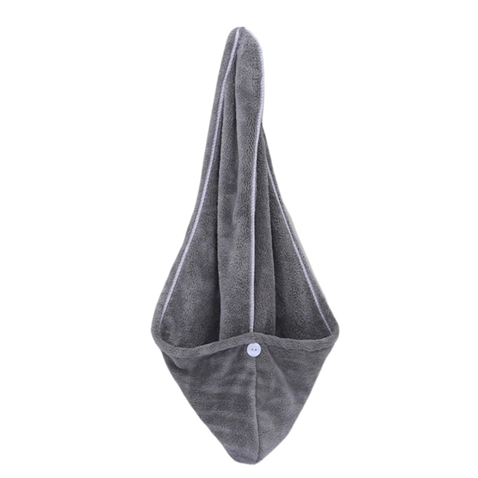 LUYSGBXR Hair Towel Quick-Dry Hair Towel Women Long Soft Towels Shower Cap Drying Super Absorbent(Grey)