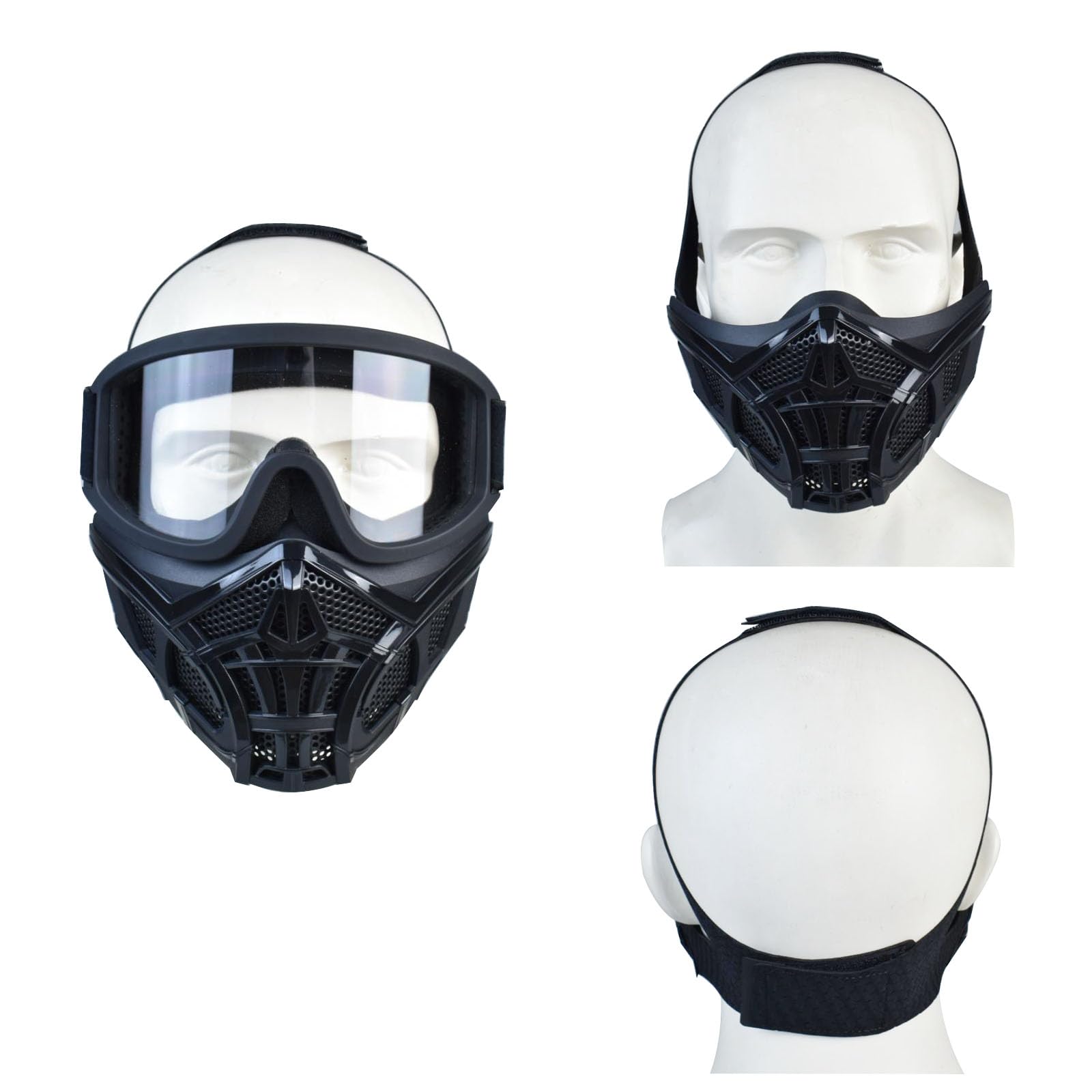 Máscara Táctica YAKI Para Airsoft Y Paintball – Protección Facial Con Gafas Amarillas