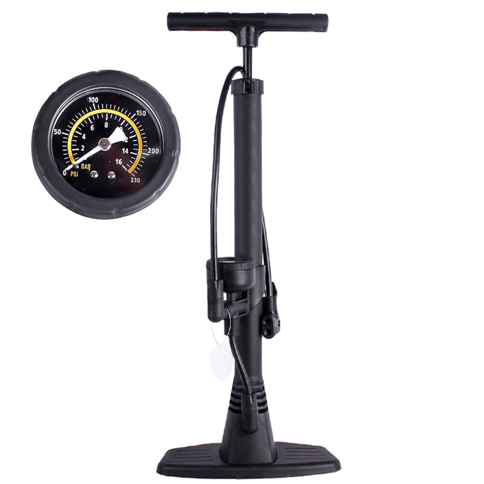 Bomba de Bicicleta con Manómetro, Alta Presión, Compatible con Válvulas Presta y Schrader - Bomba de Neumáticos de Bicicleta para Bicicleta de Carretera, MTB, Híbrida, Balones…