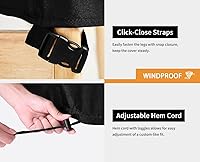 Vista 5 de Dokon Fundas para sofá de patio, impermeables, de 3 plazas, con rejillas de ventilación, resistente al viento, anti-UV, tela Oxford, funda de sofá