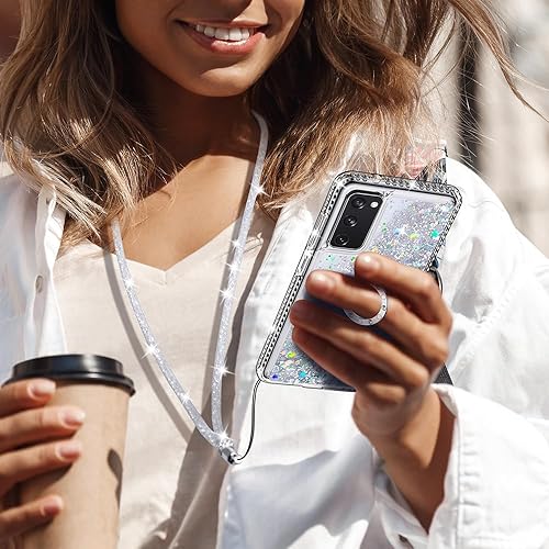 Miniatura 5 de Silverback Funda para Samsung Galaxy S20 FE con anillo, para mujeres y niñas, bonita funda protectora con anillo de diamantes para Galaxy S20 Fe,