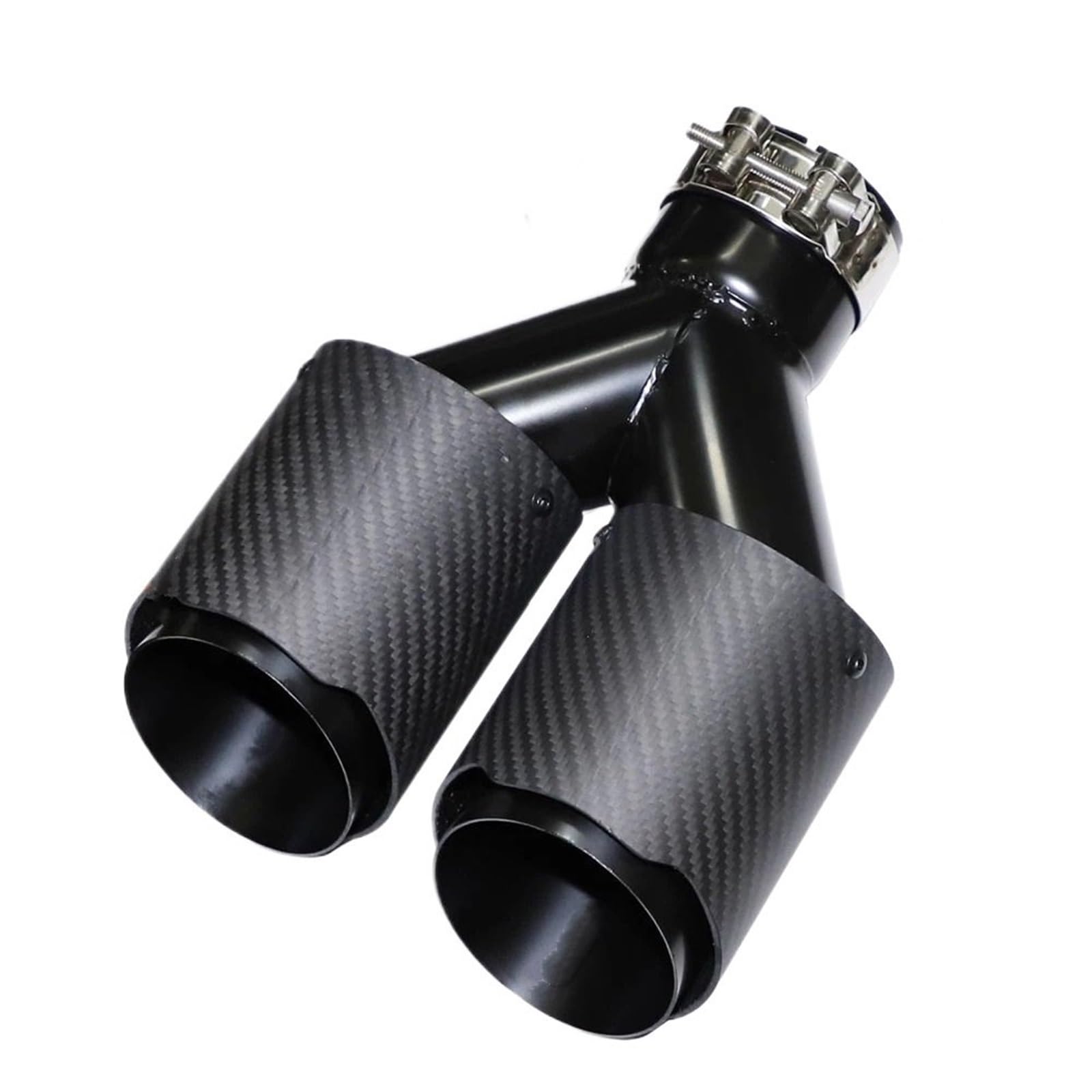 Car Silencer Samochód w kształcie litery Y matowa końcówka tłumika z włókna węglowego podwójne wyjście tłumiki rury wydechowej dekoracja dyszy(60MM-89MM)