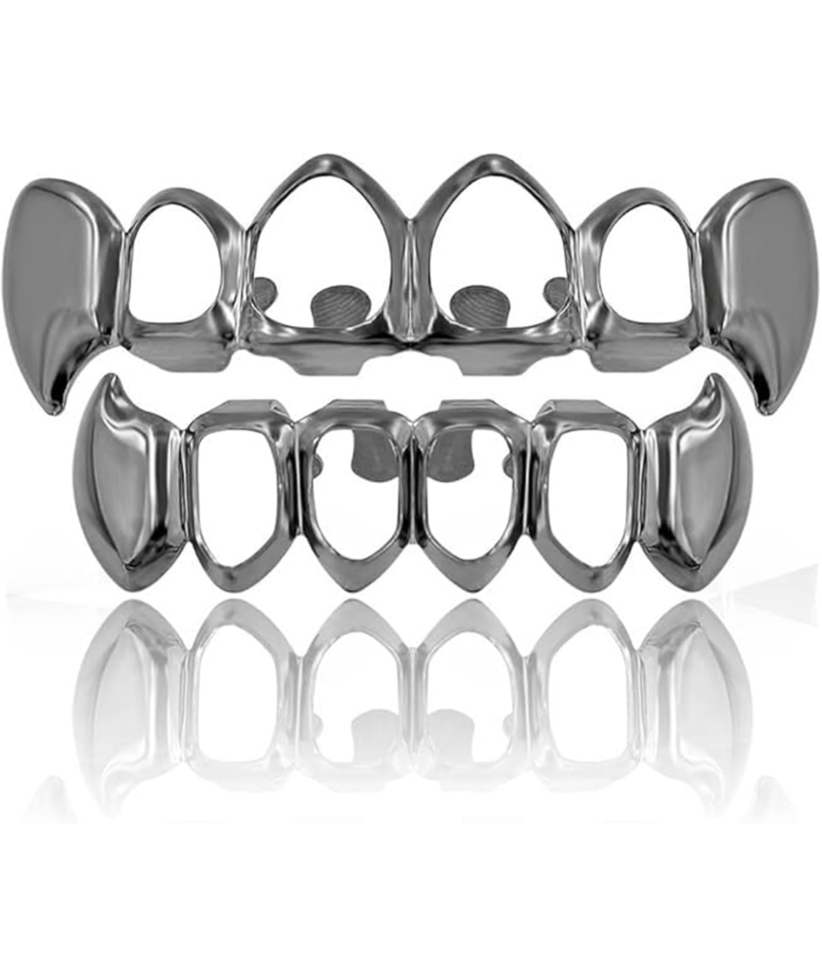 Teeth Grillz, Tooth Grillz for Hip Hop Fashion, Concerts and Party Events, Hollow Gun Black Design for Rappers, Home Medical Supplies & Equipment, Living & Safety Aids, Dental Care Aids, Dental Care Aids-picture-18